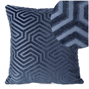 40 x 40 Decorative Velvet pillowcase Inga Navy blue