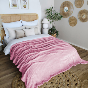 Koc 160 x 200  Mikrofibra Tłoczona Pasy Nuvio 15