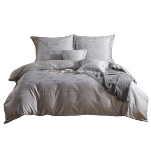 Bedding set 220 x 200 5 pcs Satin Embroidered AT014