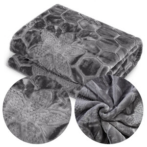 Suzan 10 Stamped Acrylic Blanket Gray 160x210