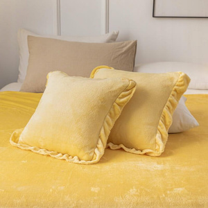Pillowcase 40 x 40 Decorative Microfiber Ruffly Mousse