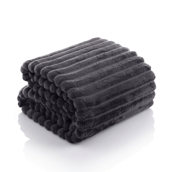 Koc 160 x 200  Mikrofibra Tłoczona Pasy Nuvio 03
