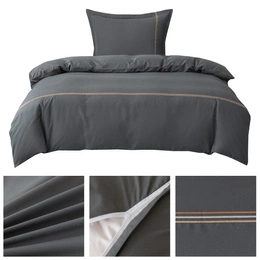 Pościel 140 x 200 2cz Gładka Z Haftem Lumera 09