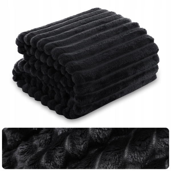 Koc 160 x 200 Mikrofibra Tłoczona Pasy Nuvio 08
