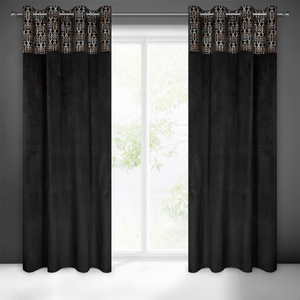 Curtain 140 x 250 Decorative Liza Black+Gold