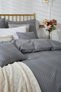 Bedding 140 x 200 2pc Cotton Adamashe Graphite