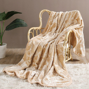 Blanket 160 x 200 Acrylic Stamped Vito Beige