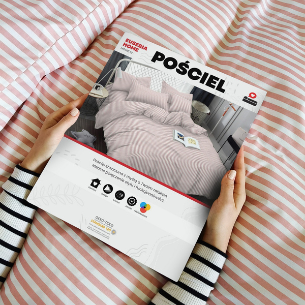 Pościel 140 x 200 2cz Mikrofibra w Pasy Eusebia Home 12