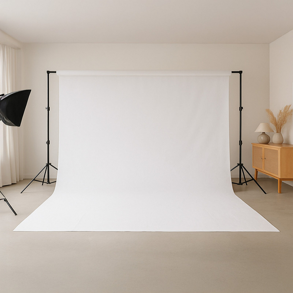 Tło 300 x 600 Fotograficzne Materiałowe Białe Gen