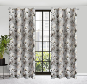 Curtain 140 x 250 Decorative Eyelets Lari Silver