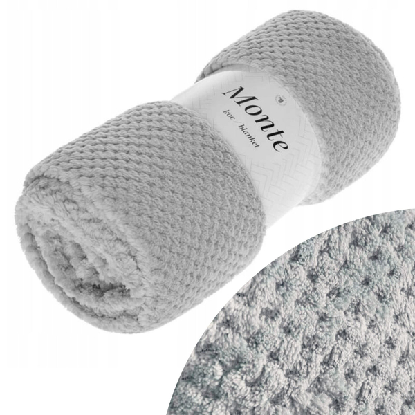 Blanket 200 x 220 Microfiber Jacquard Monte Grey