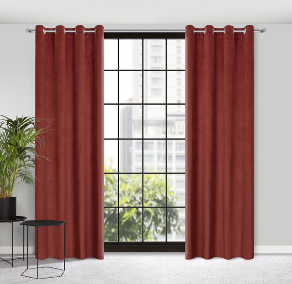 Zasłona Velvet Lili 140 x 250 Przelotka Mahoń