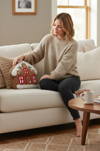 Poduszka 28 x 25 Świąteczna Piernik Ginger House