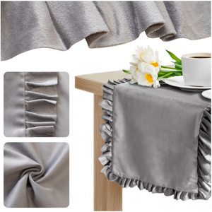 Table Runner 40 x 180 Decorative with Ruffles Ligia 07