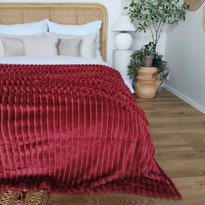 Koc 160 x 200  Mikrofibra Tłoczona Pasy Nuvio 12