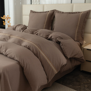 Pościel 200 x 220 3cz Gładka Z Haftem Lumera 03