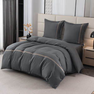 Pościel 160 x 200 3cz Gładka Z Haftem Lumera 09