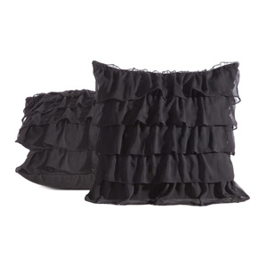 45 x 45 Decorative Daisy Pillowcase Black