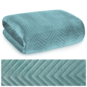 Sofia Mint Decorative Velour Bedspread 220 x 240