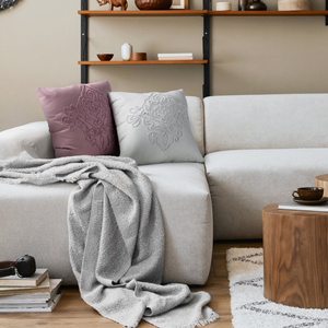 Poszewka 45 x 45 Dekoracyjna Mira 1B Srebrny