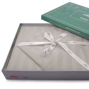 Bedding 160 x 200 7pc Satin Bamboo STRIPE GREY