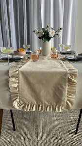 Table Runner 40 x 160 Decorative with Ruffles Ligia 02