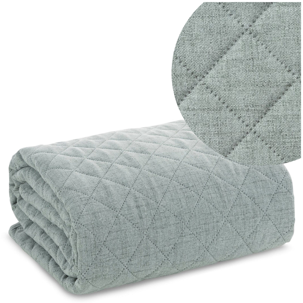 Narzuta 170 x 210 Pikowana Len1 Mięta