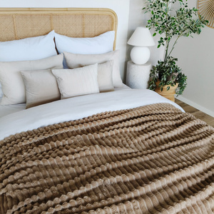 Blanket 160 x 200 Microfiber Stamped Stripes Nuvio 06