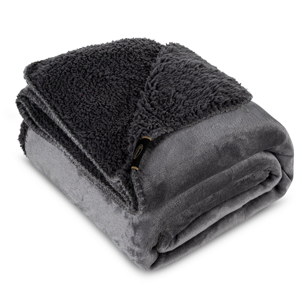 Blanket 70 x 160 Microfiber Double-sided Tedy Steel