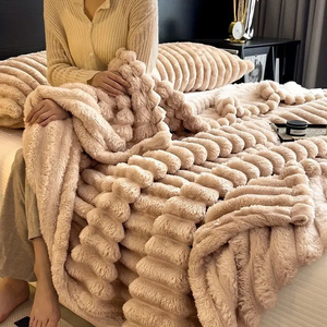 Blanket 160 x 200 Microfiber Plush Shirley Stripes 04