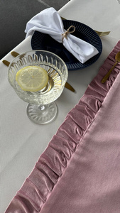 Table Runner 40 x 160 Decorative with Ruffles Ligia 05