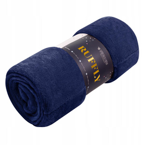 Blanket 200 x 220 Microfiber Frill Ruffly Navy Blue