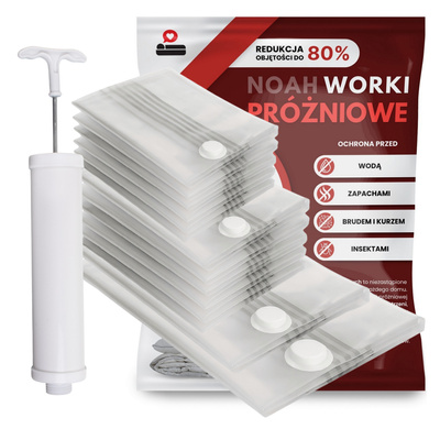 Zestaw Worków Próżniowych 12 szt Noah + Pompka