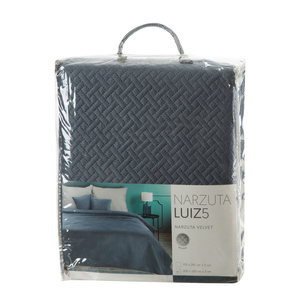 200 x 220 Quilted Velvet Luiz5 Graphite Bedspread