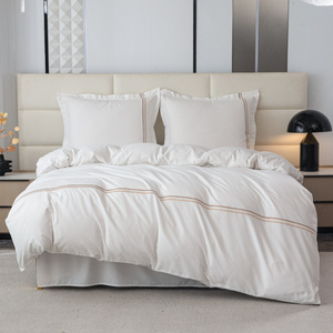 Pościel 160 x 200 3cz Gładka Z Haftem Lumera 01