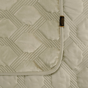 Quilted Velvet Bedspread Sofia5 Beige 220 x 240
