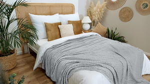 Blanket 200 x 220 Microfiber Embossed Plush Ala 3D Circles 02