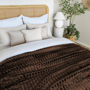 Blanket 160 x 200 Microfiber Stamped Stripes Nuvio 07