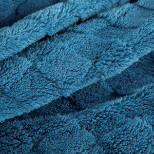 Koc 150 x 200 Tłoczony Pluszowy Nancy Granat