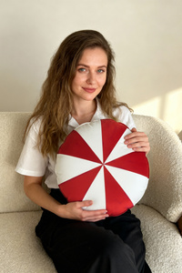 Poduszka 38 x 38 Świąteczna Cukierek Candy Czerwony