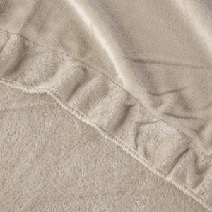 Blanket 150 x 200 Microfiber Frill Ruffly Beige