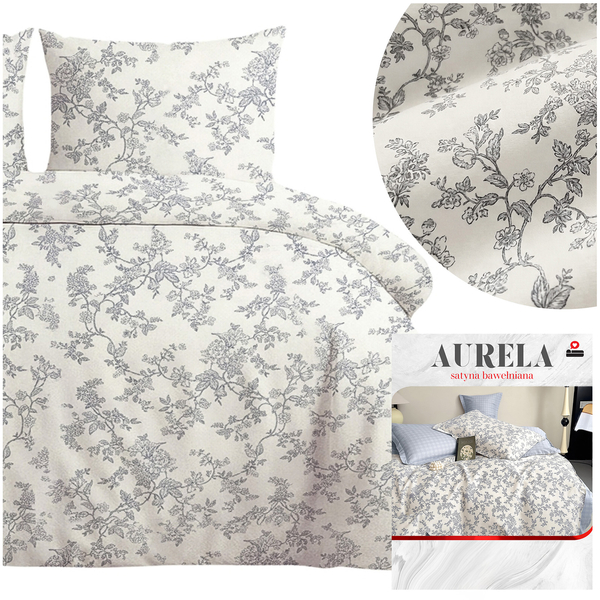 Pościel 200 x 220 3cz Satyna Bawełniana Aurela 08