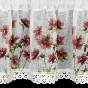 Curtain 60 x 150 Decorative Ready-made Isa White+Bordo