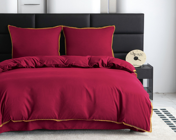 Pościel 200 x 220 3cz Gładka Z Koronką Brandon 03