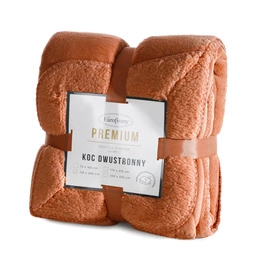 Koc 200 x 220 Mikrofibra Dwustronny Tedy Cegła