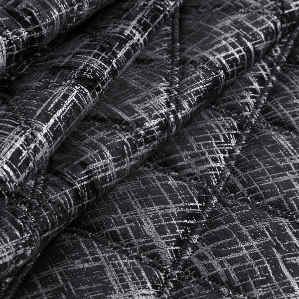 Narzuta 170 x 210 Pikowana Welurowa Blink6 Czarny