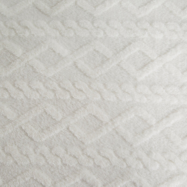 Koc 150 x 200 Design Mikrofibra Warkocz Biały