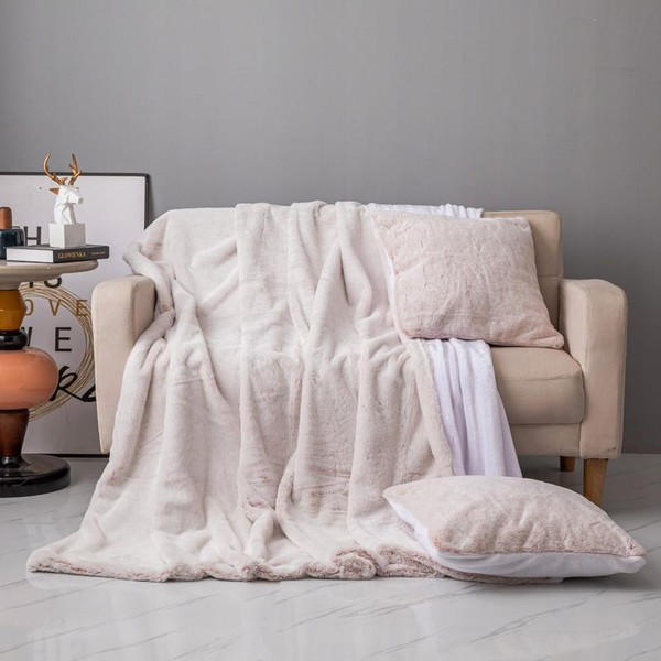 45 x 45 Decorative Fur Pillowcase Rabbit Powder