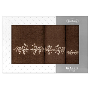 Towel Set 3pcs. Camellia 380 Brown+Beige