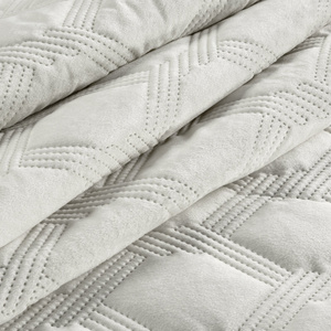 Quilted Velvet Bedspread Sofia5 200 x 220 Cream